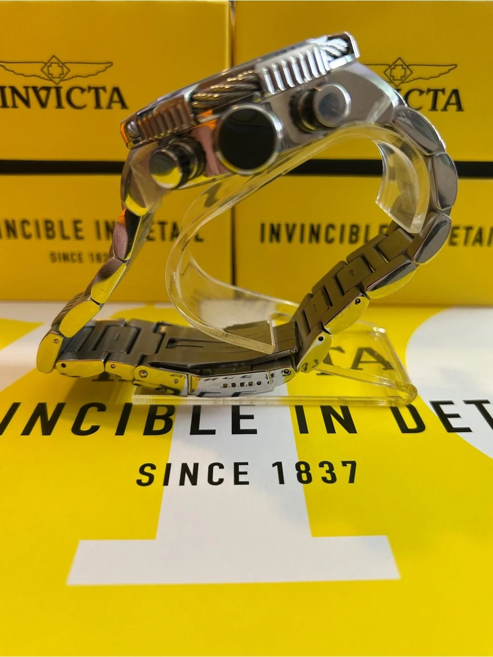 Invicta Speedway Silver and Black Men's Chronograph Watch